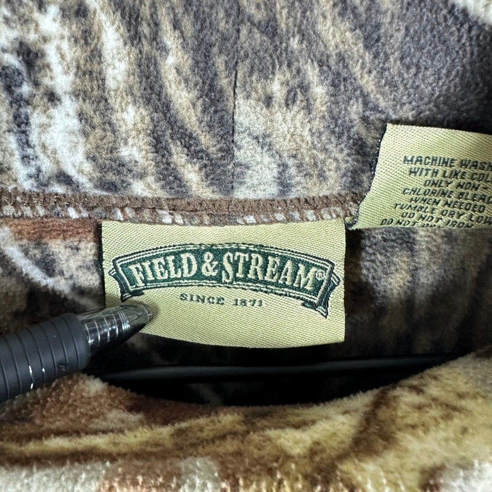 Field & Stream Camo Fleece Pullover Mens XL Real Tree Mock Neck Long Sleeve - Picture 2 of 7